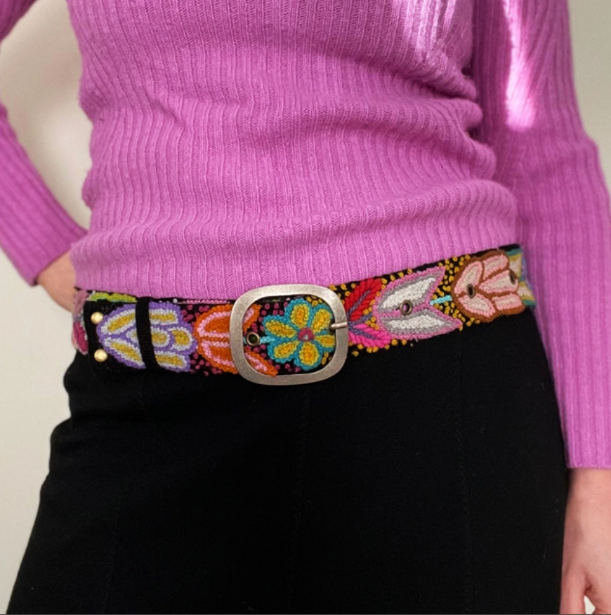 Jenny Krauss Folklorica Floral Wool Belt – Daisy Trading Co display picture 3