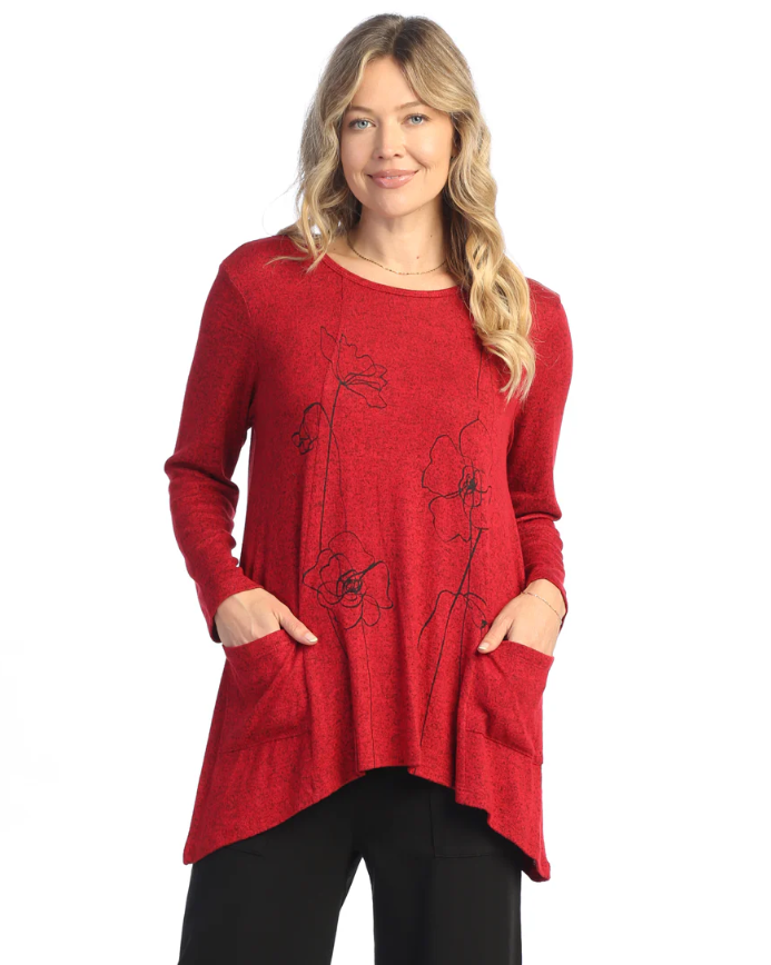 Jess & Jane Sketch Patch Pocket Tunic Red