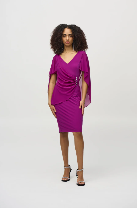 joseph ribkoff dresses Joseph Ribkoff Elegant Cape Dress – Daisy Trading Co