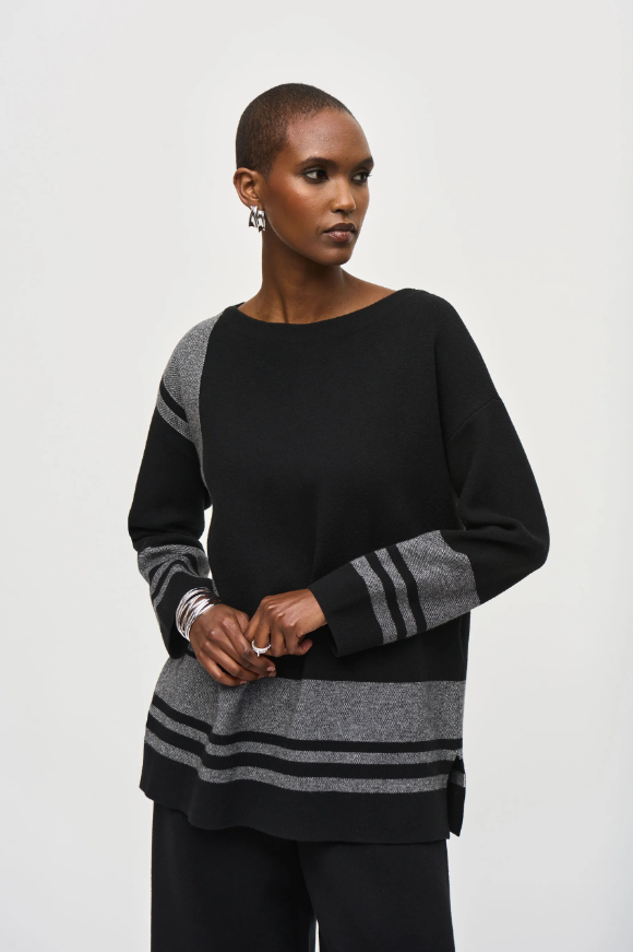 Joseph Ribkoff Knit Stripe Tunic Sweater