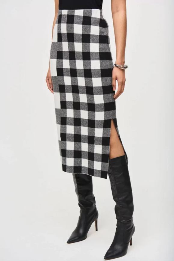 Joseph Ribkoff Plaid Knit Skirt