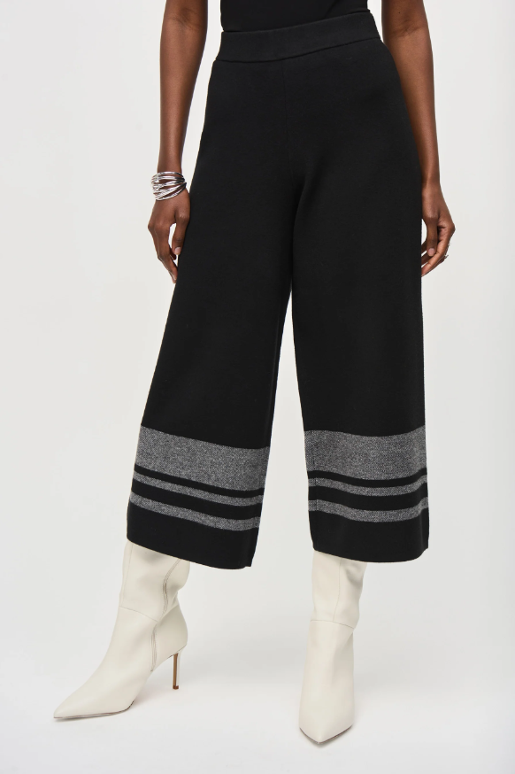 Joseph Ribkoff Knit Culotte Stripe Pants