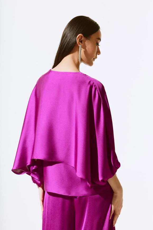 Joseph Ribkoff Layered Satin V-Neck Top Empress