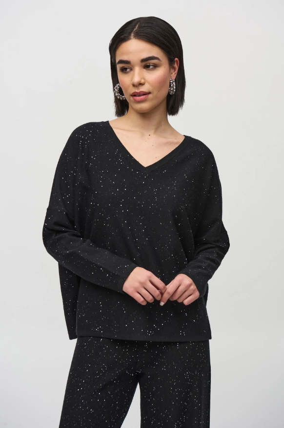 Joseph Ribkoff V-Neck Glitter Sweater