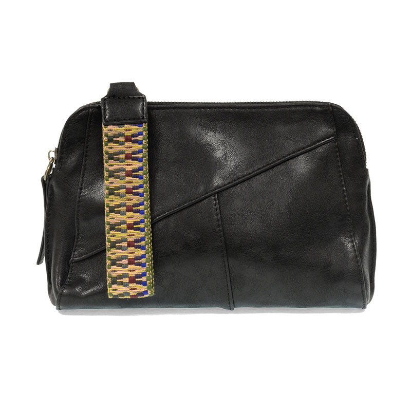 Joy Susan Gigi Crossbody with Woven Wristlet Strap Black