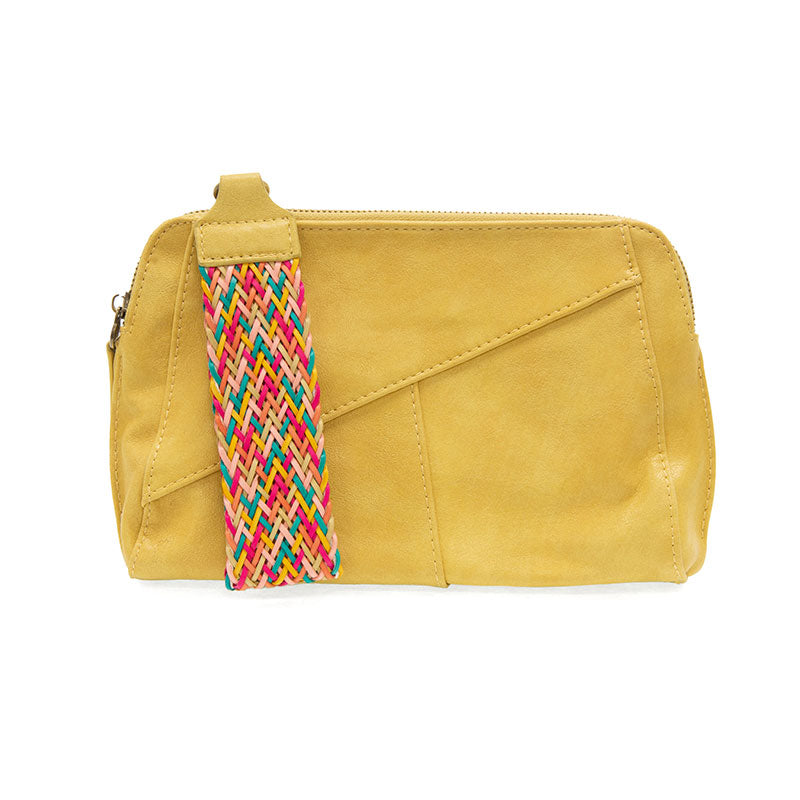 Joy Susan Gigi Crossbody with Woven Wristlet Strap Yellow Mellow