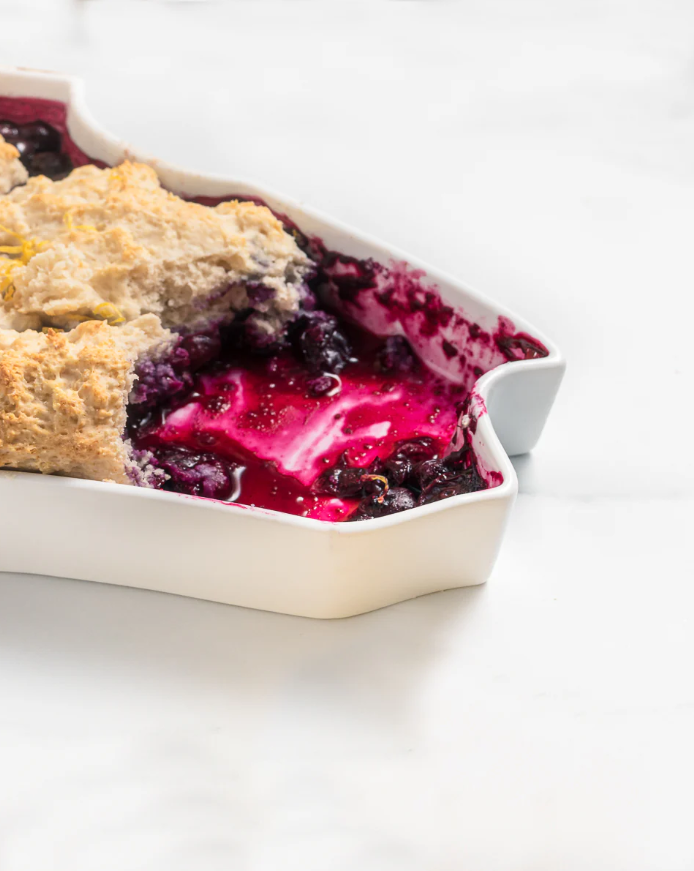 Close-up of glazed porcelain surface on Lark Maine state plate