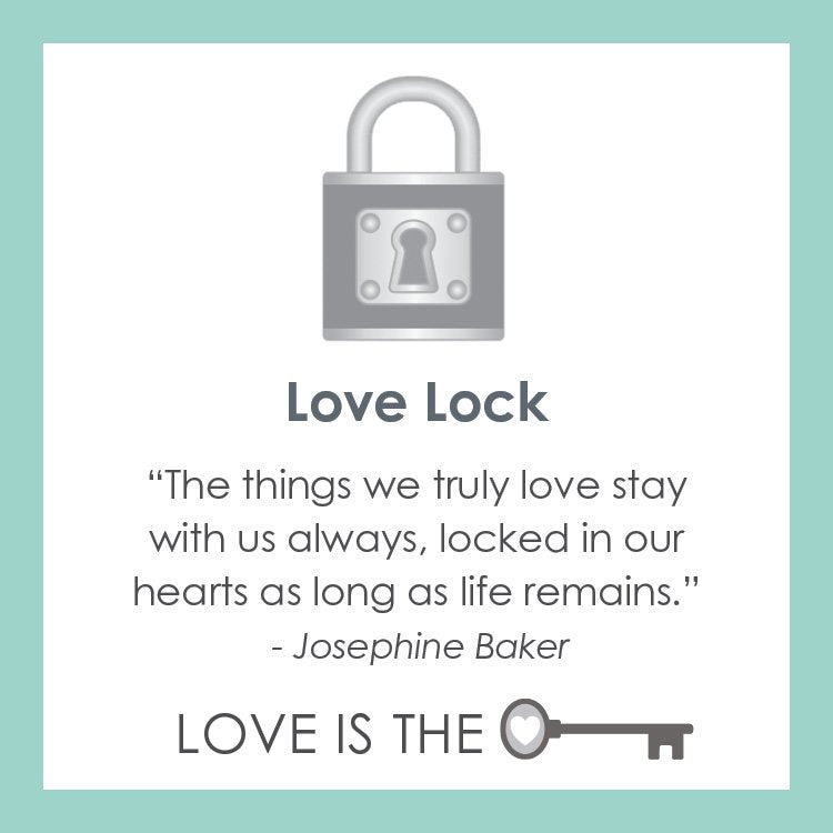LOLA® Love Lock Gold Pendant: LOVE IS THE KEY "The things we truly love stay with us always, locked in our hearts as long as life remains." - Josephine Baker