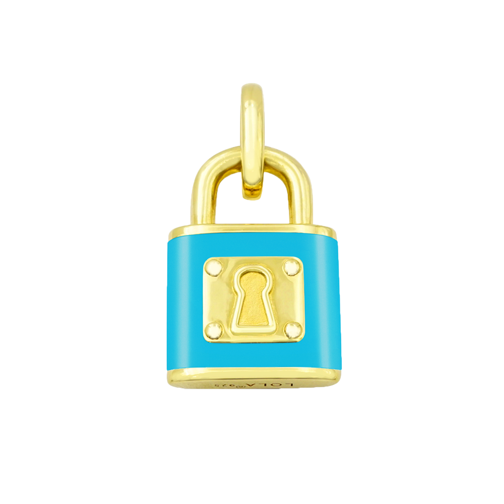 LOLA® Love Lock Gold Pendant Turquoise 