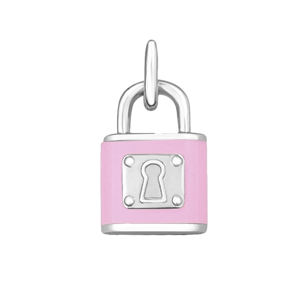 LOLA® Love Lock Silver Pendant Flamingo Pink