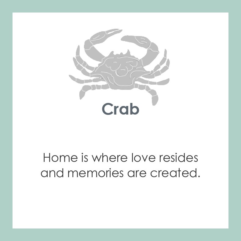 LOLA® Crab Pendant: Home is where love resides and memories are created.