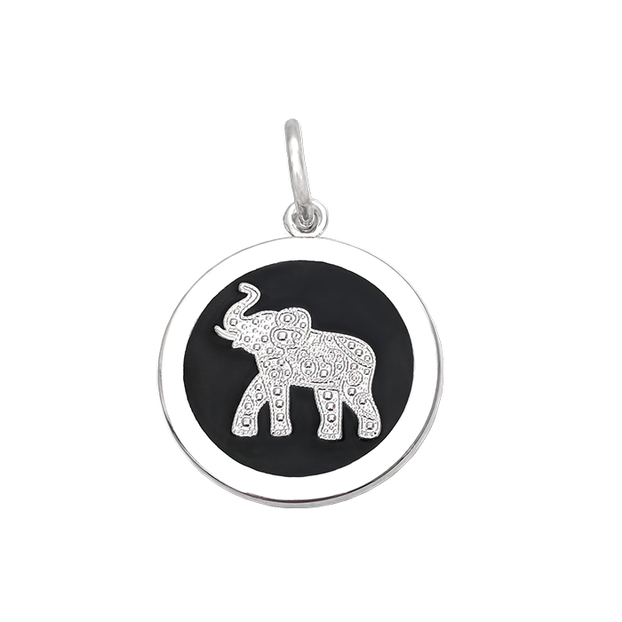 LOLA® Elephant Silver Pendant Black