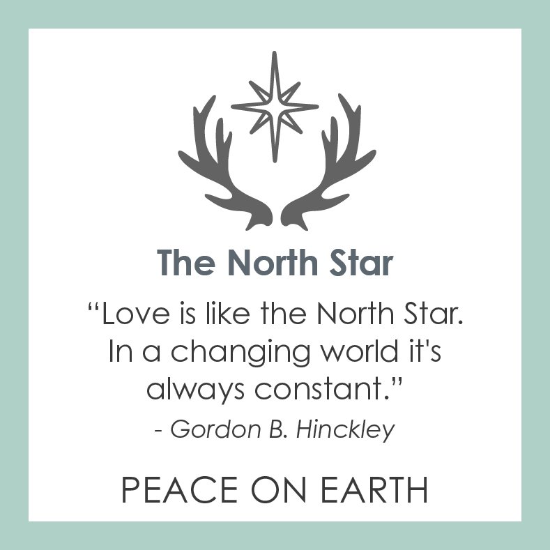 LOLA® North Star Silver Pendant: PEACE ON EARTH "Love is like the North Star. In a changing world it's always constant." - Gordon B. Hinckley