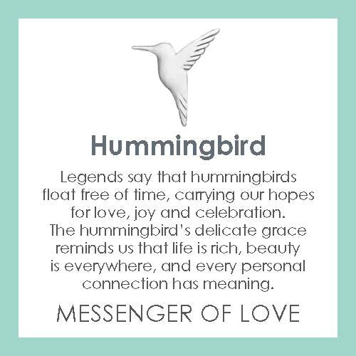 LOLA® Hummingbird Silver Pendant: MESSENGER OF LOVE " Legends say that hummingbirds float free of time, carrying our hopes for love, joy and celebration. The hummingbird's delicate grace reminds us that life is rich, beauty is everywhere, and every personal connection has meaning."