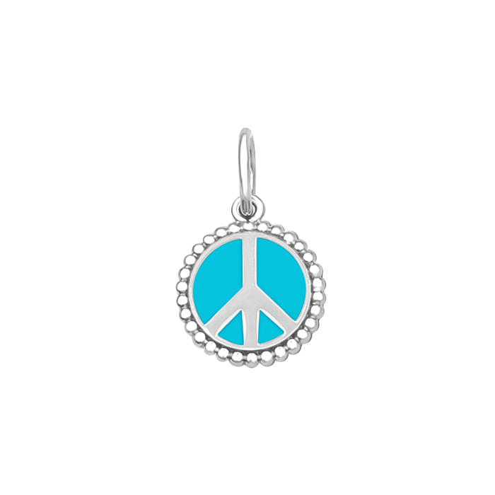 LOLA® Peace Sign Silver Pendant Turqusise