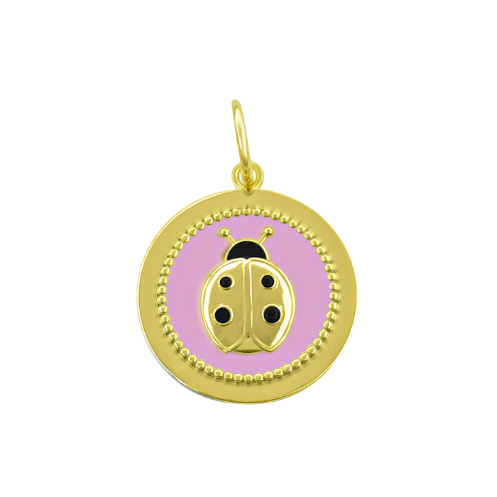 LOLA® Ladybug Gold Pendant Flamingo Pink