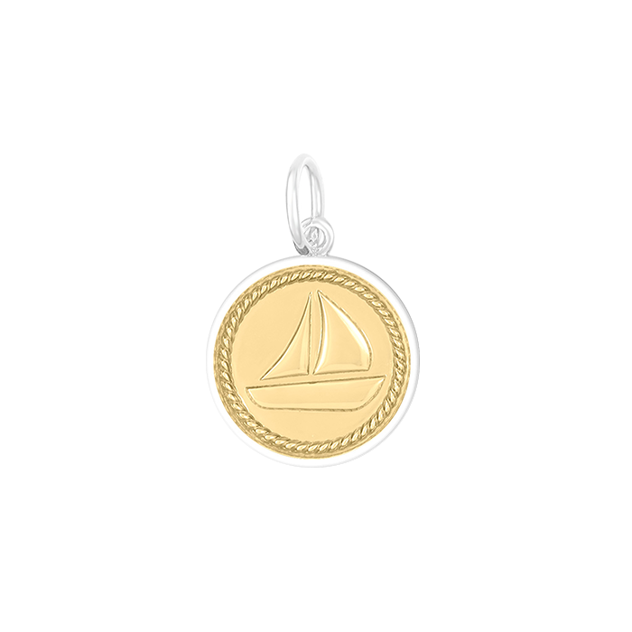 LOLA® Sailboat Pendant Gold Center vermeil