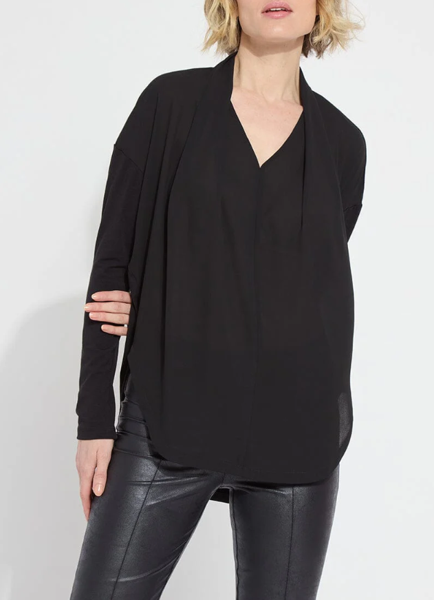 Lysse Naomi Mix-Media Top Black