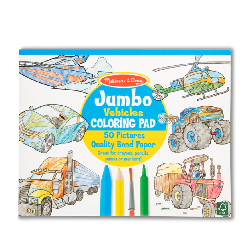 Melissa & Doug Jumbo Coloring Pad - Vehicles