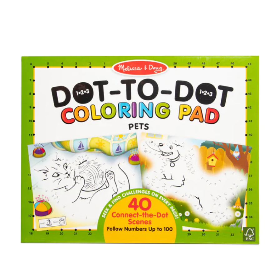 Melissa & Doug 123 Dot-to-Dot Coloring Pad - Pets
