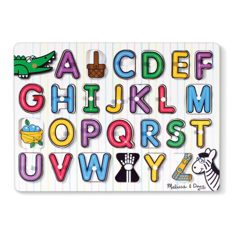 Melissa & Doug Lift & See Alphabet Wooden Peg Puzzle
