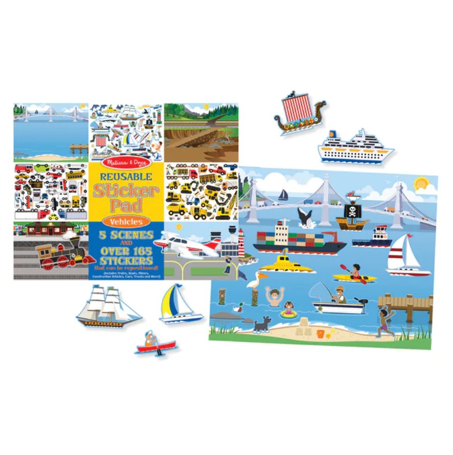 Melissa & Doug Reusable Sticker Pad - Vehicles