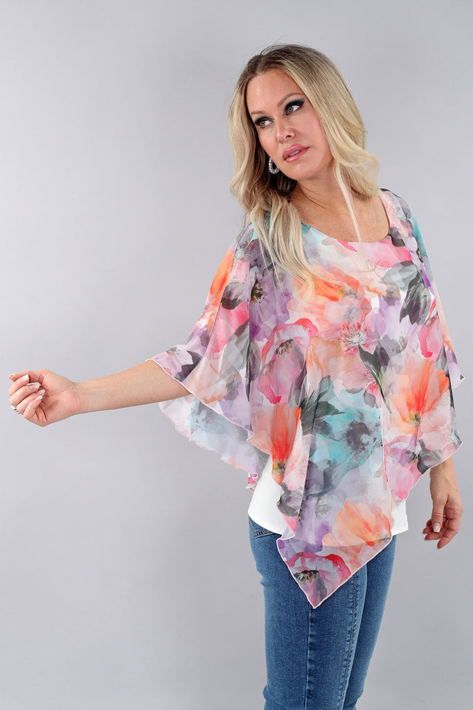 Michael Tyler Layered Short Sleeve Top