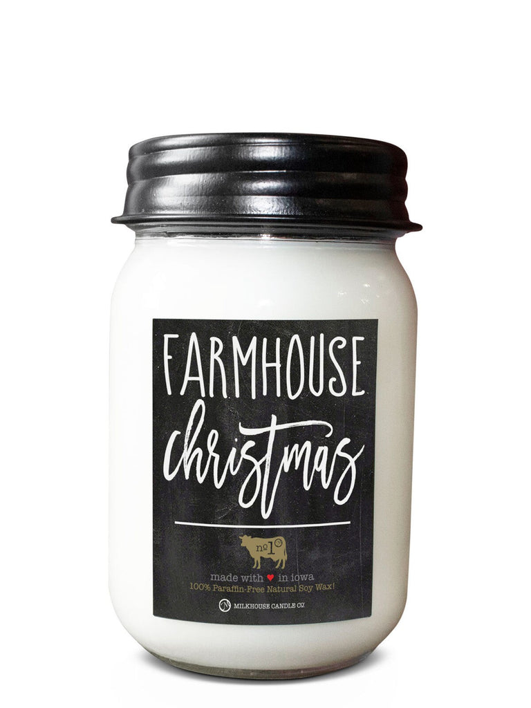 Milkhouse Mason Jar 13oz Candle: Farmhouse Christmas