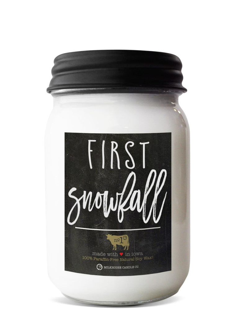 Milkhouse Mason Jar 13oz Candle: First Snowfall