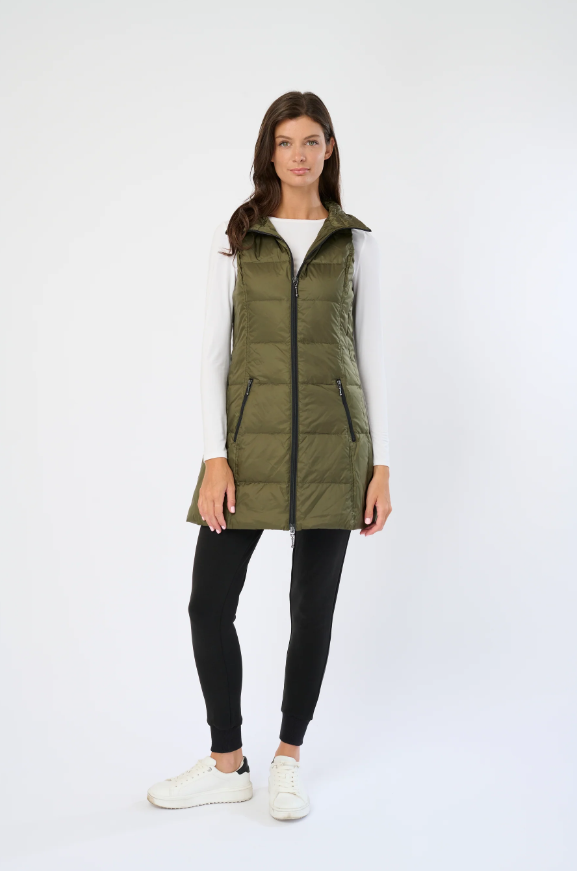 My Anorak The Long Vest Moss Green