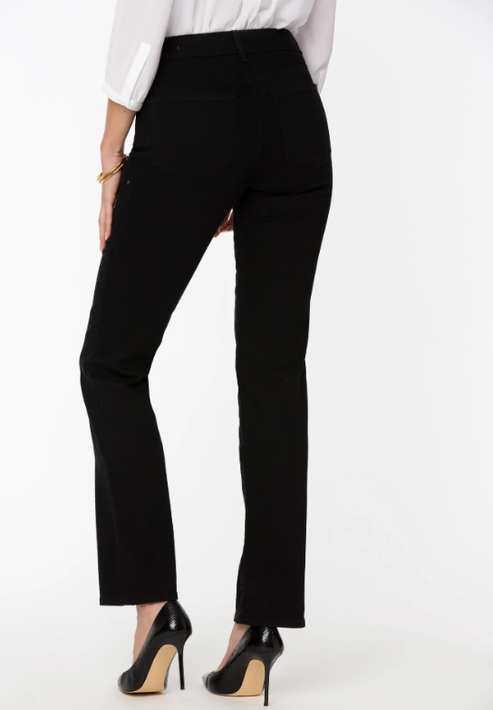 NYDJ Marilyn Straight Jeans In Petite Black