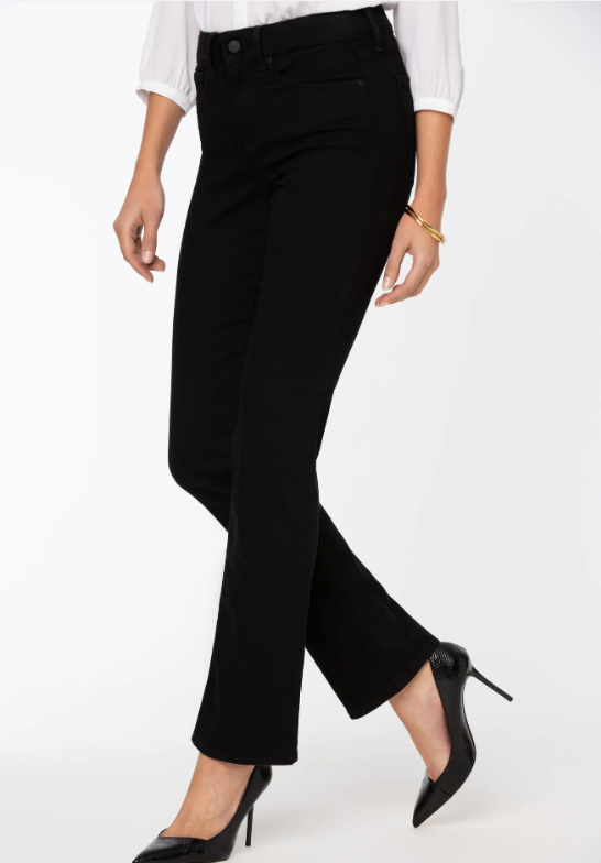 NYDJ Marilyn Straight Jeans In Petite Black