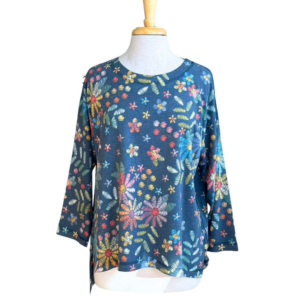 Nally & Millie Printed Flowers Long Sleeve Top