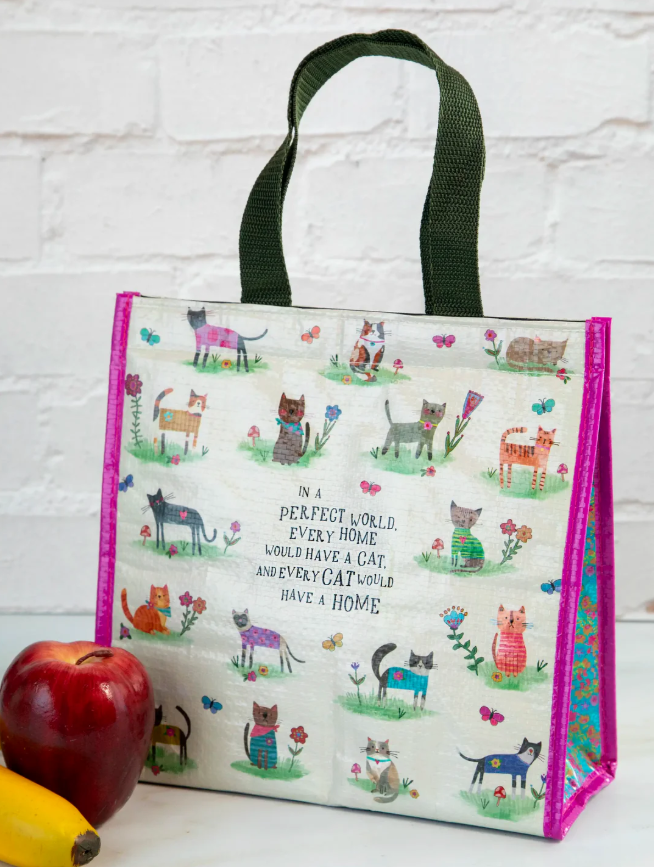 Cute reusable lunch tote with inspirational chirp message
