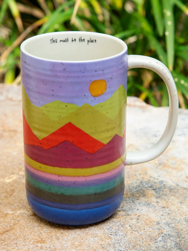 Handcrafted ceramic latte mug by Natural Life with comfortable handle