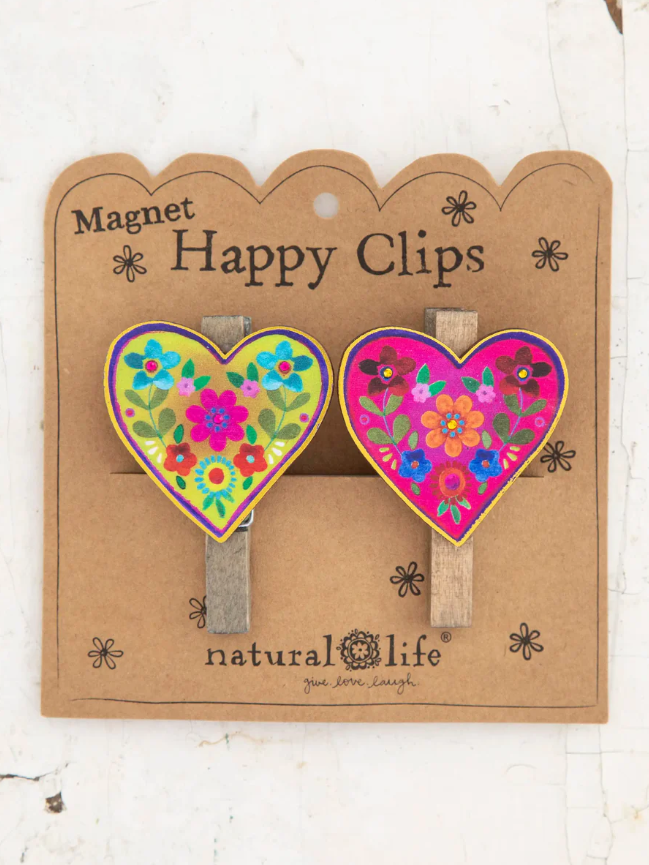 Natural Life Magnet Bag Clips, Set of 2 - Heart