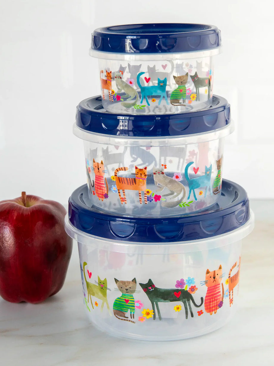Set of 3 Storage Containers – Dog & Cat Themed Food Storage – Daisy Trading  Co