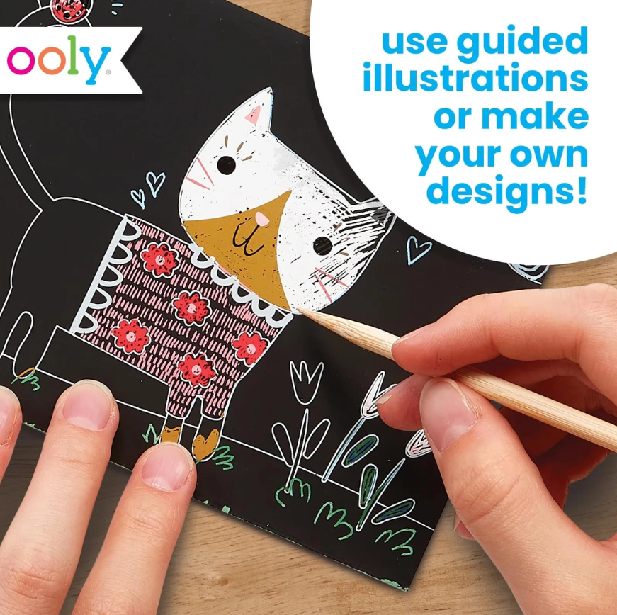 Ooly Mini Scratch & Scribble Art Kit: Cutie Cats