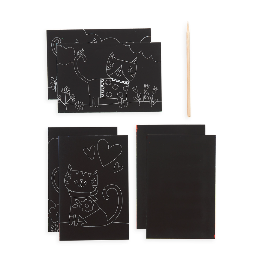 Ooly Mini Scratch & Scribble Art Kit: Cutie Cats