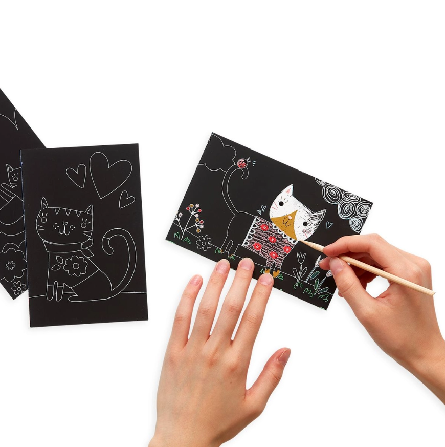 Ooly Mini Scratch & Scribble Art Kit: Cutie Cats