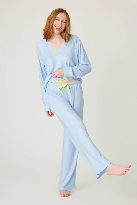 PJ Salvage Beautiful Life Polka Dot Set in soft butter jersey