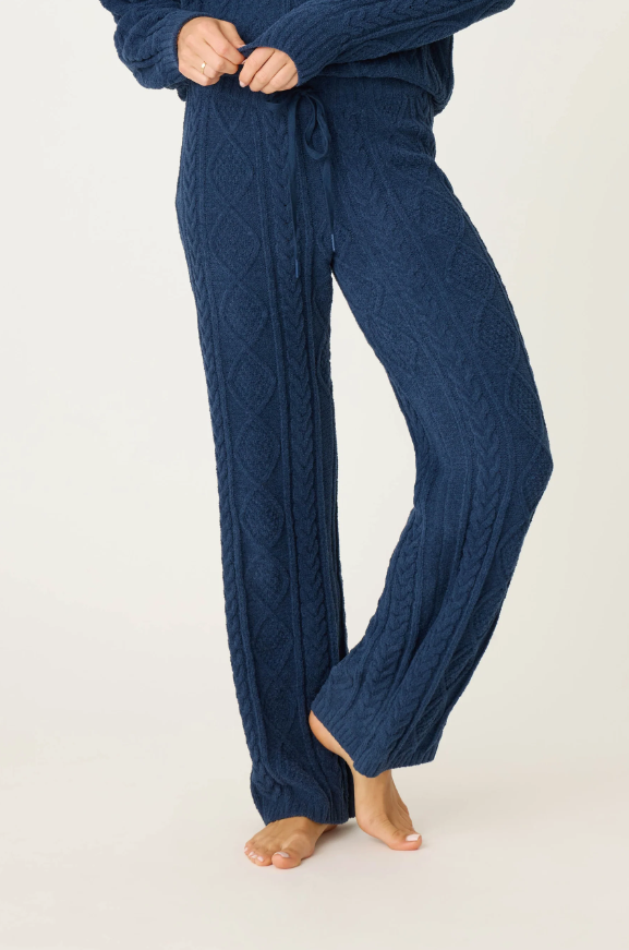 PJ Salvage Chenille Cozy Cable Lounge Pant Midnight