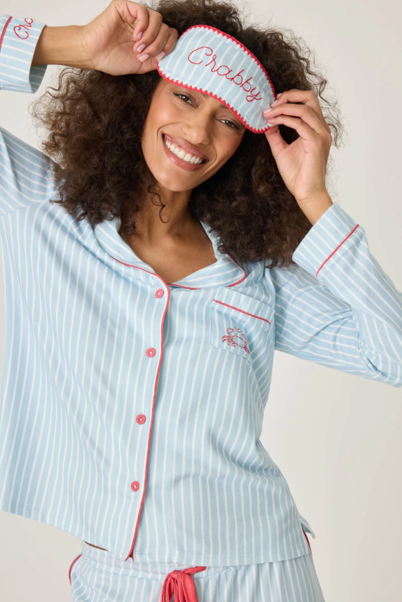 Matching sleep mask included in the pajama set