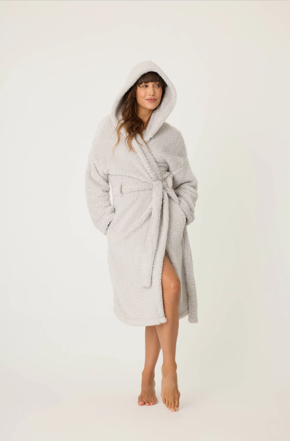 PJ Salvage Teddy Bear Robe Grey