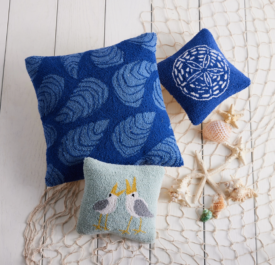 Peking Handicraft seagulls hook pillow from Daisy Trading Co.