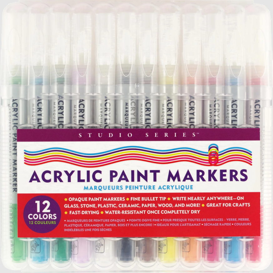 Peter Pauper Press Studio Series Acrylic Paint Markers (Set of 12)