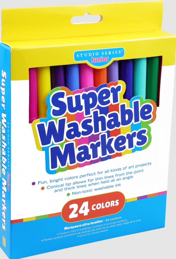 Peter Pauper Press Super Washable Markers (Set of 24 Colors)