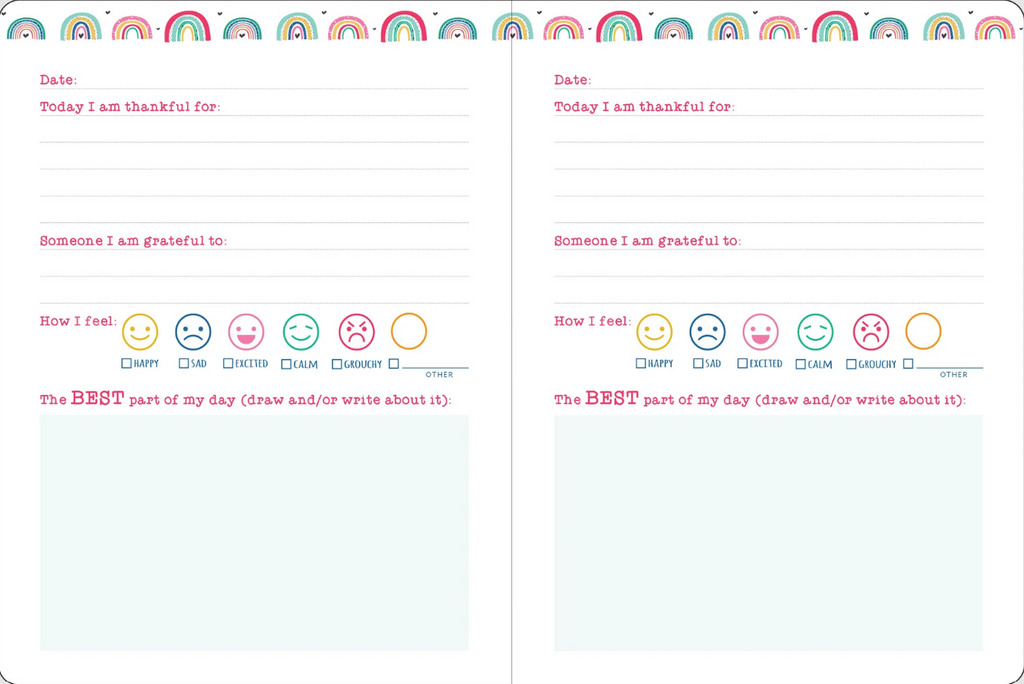 Inside page showing daily gratitude prompts
