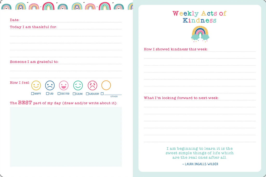 Weekly reflection section on kindness in action