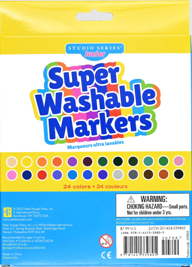 Peter Pauper Press Super Washable Markers (Set of 24 Colors)